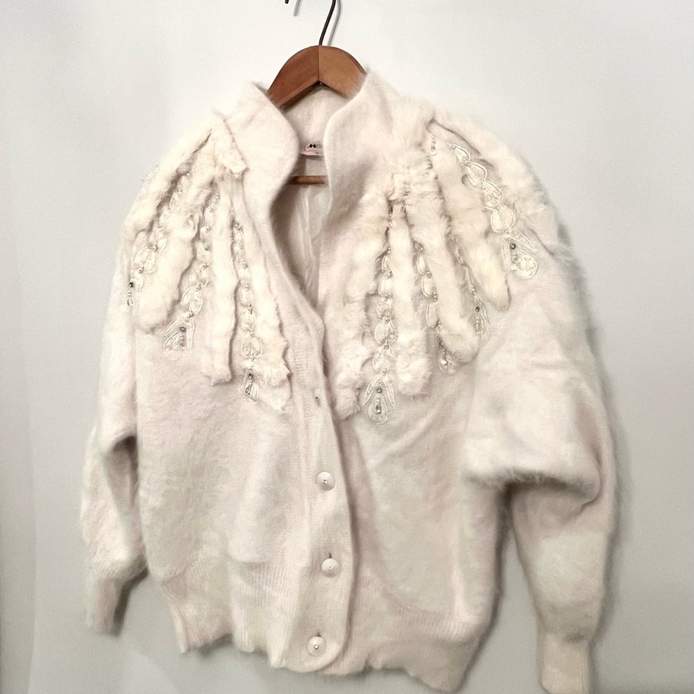 Vintage Mariella rabbit and nylon zip Jacket size L
